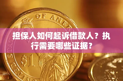 武汉担保人如何起诉借款人？执行需要哪些证据？