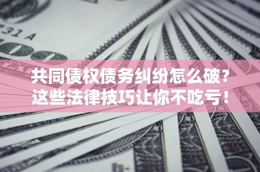 武汉共同债权债务纠纷怎么破？这些法律技巧让你不吃亏！