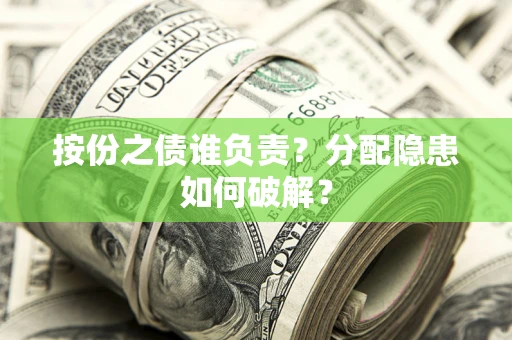 武汉按份之债谁负责？分配隐患如何破解？