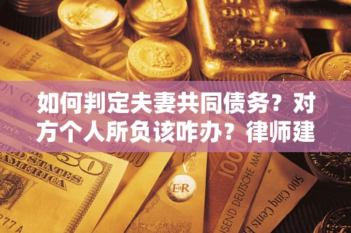 武汉如何判定夫妻共同债务？对方个人所负该咋办？律师建议