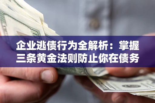 武汉企业逃债行为全解析：掌握三条黄金法则防止你在债务乱局中“踩雷”